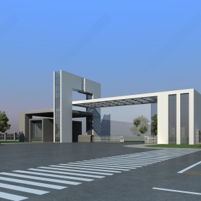 现代入口大门门3D模型下载